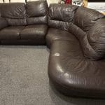 Leather brown corner sofa