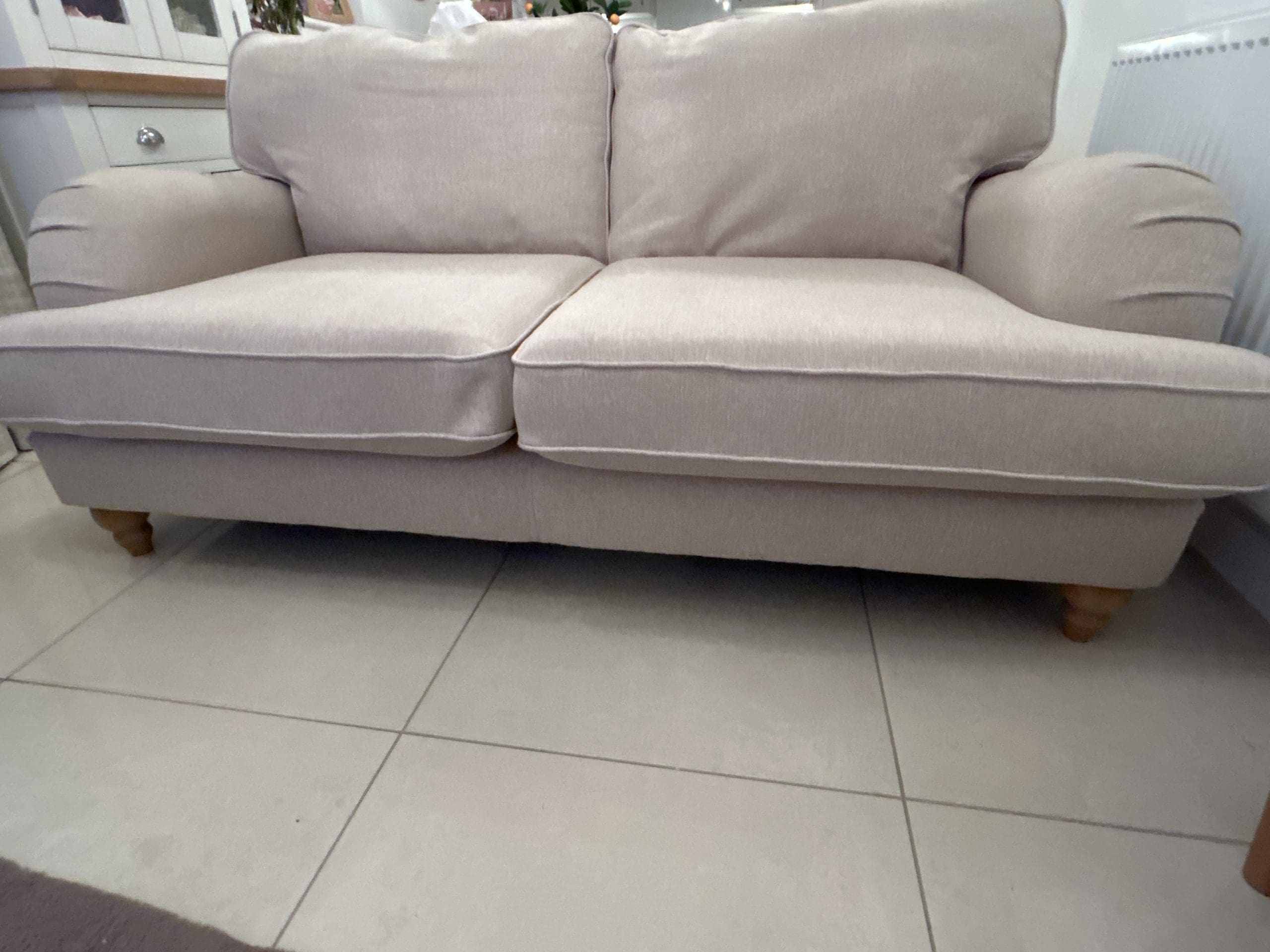 Next Lilly II medium sofa tweedy blend oyster beige 2 person sofa Sofalistic The Sofa Marketplace buy and sell preloved sofas nationwide