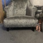 Single grey velvet sofa chair from dfs