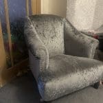 Single grey velvet sofa chair from dfs