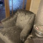 Single grey velvet sofa chair from dfs