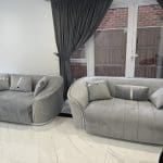 Light Grey Velvet - 2X - 3-Piece Sofa