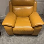 WORLD OF LEATHER 3 SEATER AND CHAIR IN HONEY YELLOW POWER RECLINER