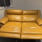 WORLD OF LEATHER 3 SEATER AND CHAIR IN HONEY YELLOW POWER RECLINER