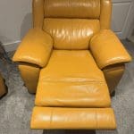 WORLD OF LEATHER 3 SEATER AND CHAIR IN HONEY YELLOW POWER RECLINER