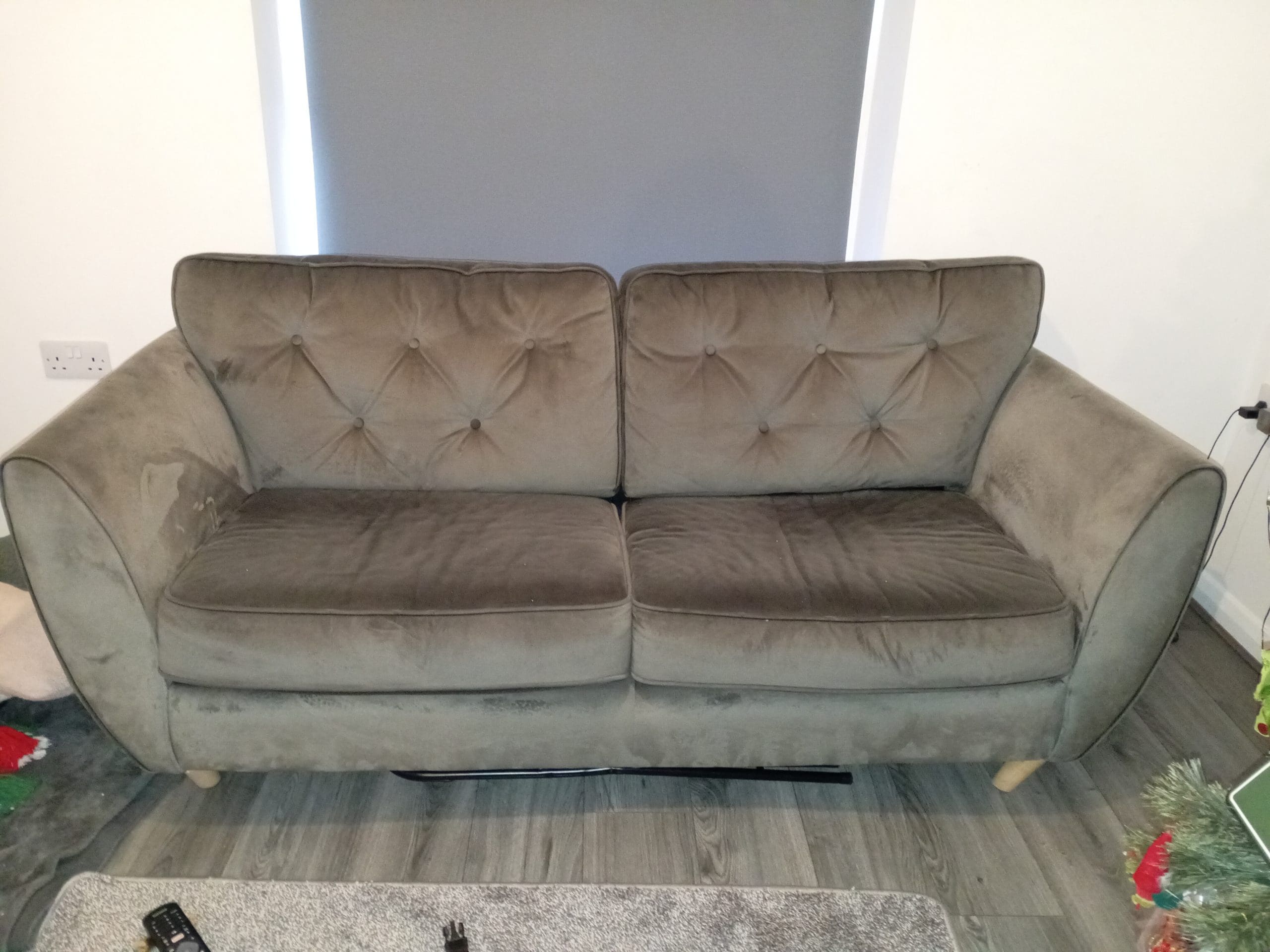 Scs grey velvet sofa Sofalistic The Sofa Marketplace buy and sell preloved sofas nationwide