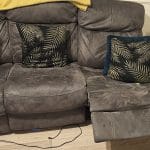 DFS 3 & 2 Seater Set Steel grey/brown Recliners