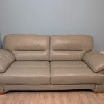 Oak furniture land - grey leather - 4 seater sofa