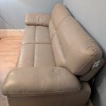 Oak furniture land - grey leather - 4 seater sofa