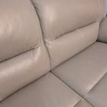 Oak furniture land - grey leather - 4 seater sofa