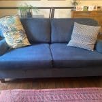 (only 6 months old) Darlings of Chelsea Helston Navy Blue three seater sofa bed