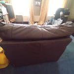 Brown Leather 3 seater and 1 seater sofas