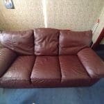 Brown Leather 3 seater and 1 seater sofas