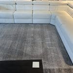 ROM White Leather Corner Sofa