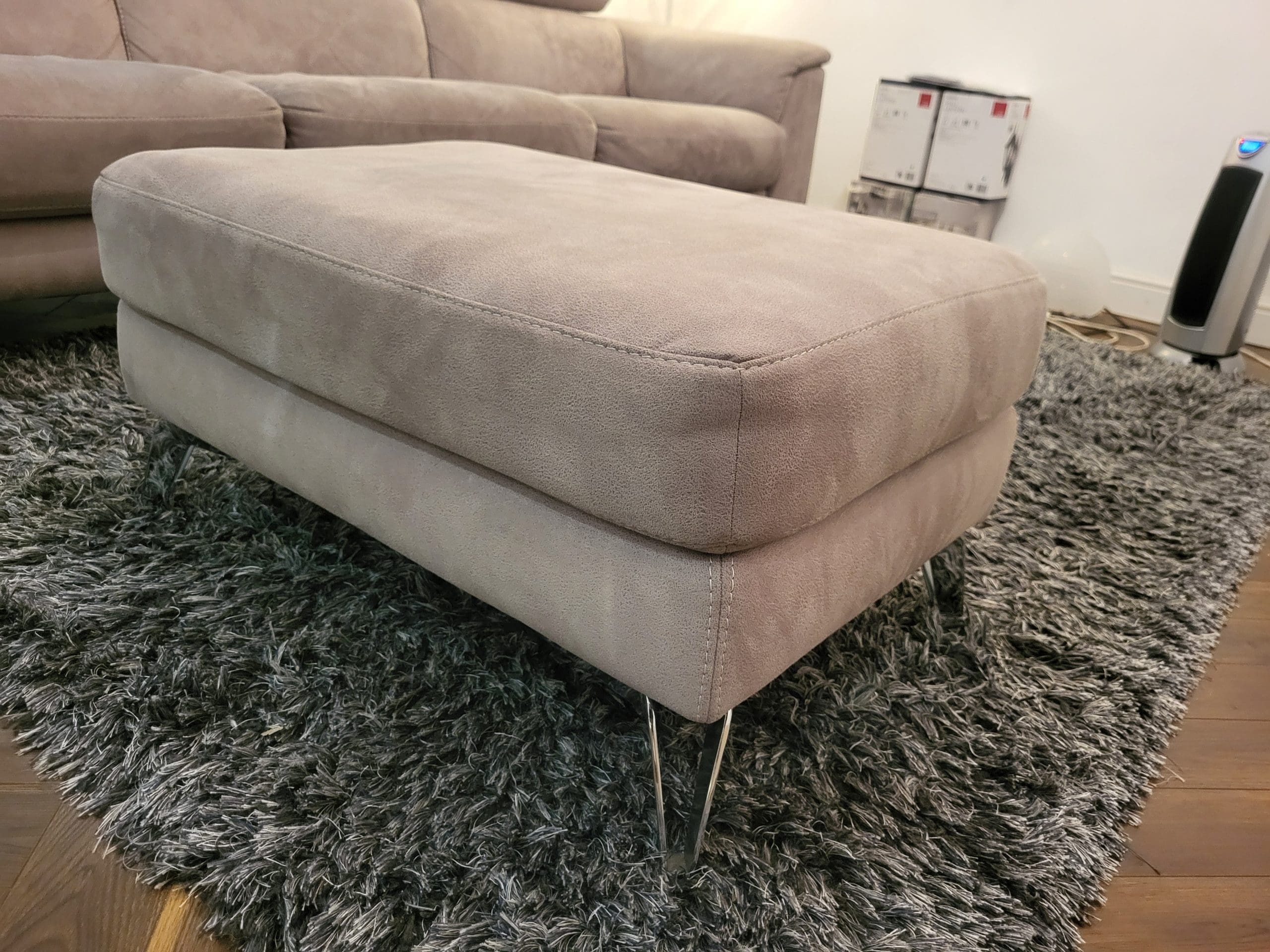 3 seater grey DFS sofa with grey footstool Sofalistic The Sofa Marketplace buy and sell preloved sofas nationwide