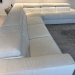 ROM White Leather Corner Sofa