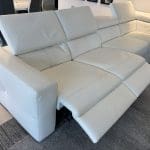 ROM White Leather Corner Sofa