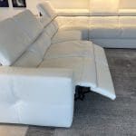 ROM White Leather Corner Sofa