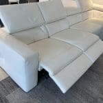 ROM White Leather Corner Sofa