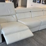 ROM White Leather Corner Sofa