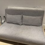 2 seater grey sofabed + memory foam topper