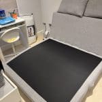 2 seater grey sofabed + memory foam topper