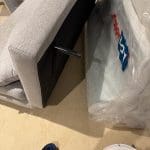 2 seater grey sofabed + memory foam topper