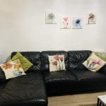 3 Piece DFS Brown Leather Sofa