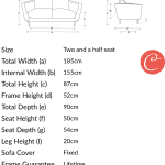 Sofá.com 2.5 seater blue Holly sofa