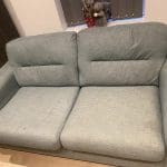 2 seater sofa, blue