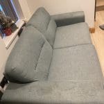 2 seater sofa, blue