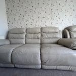DFS Leather creamy sofa three set