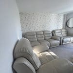 DFS Leather creamy sofa three set