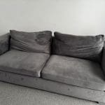 Clara 3 Seater Sofa In Dark Grey Velvet