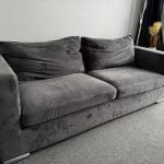 Clara 3 Seater Sofa In Dark Grey Velvet