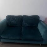 DFS double sofa, cuddle chair (teal)