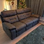 DFS Foster 3 Seater Power Recliner with Table - Charcoal
