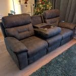 DFS Foster 3 Seater Power Recliner with Table - Charcoal