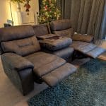 DFS Foster 3 Seater Power Recliner with Table - Charcoal