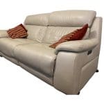 Leather cream 4 seater recliner sofa and arm chair
