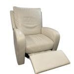 Leather cream 4 seater recliner sofa and arm chair