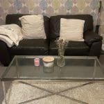 Brown 2 seater leather sofa