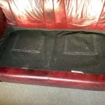 DFS two two seater,blood red leather sofas