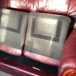 DFS two two seater,blood red leather sofas