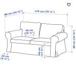 EKTORP 2-seat sofa, Hakebo dark grey