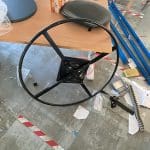 SWIVEL - Blue velvet large ottoman love chair + a footstool