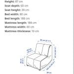 Ikea Chair Sofa bed with Mattress and a Cover