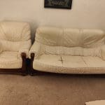 Leather creams sofas 3 seater 3 seater 1 seater and 1 seater