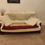 Leather creams sofas 3 seater 3 seater 1 seater and 1 seater