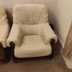 Leather creams sofas 3 seater 3 seater 1 seater and 1 seater
